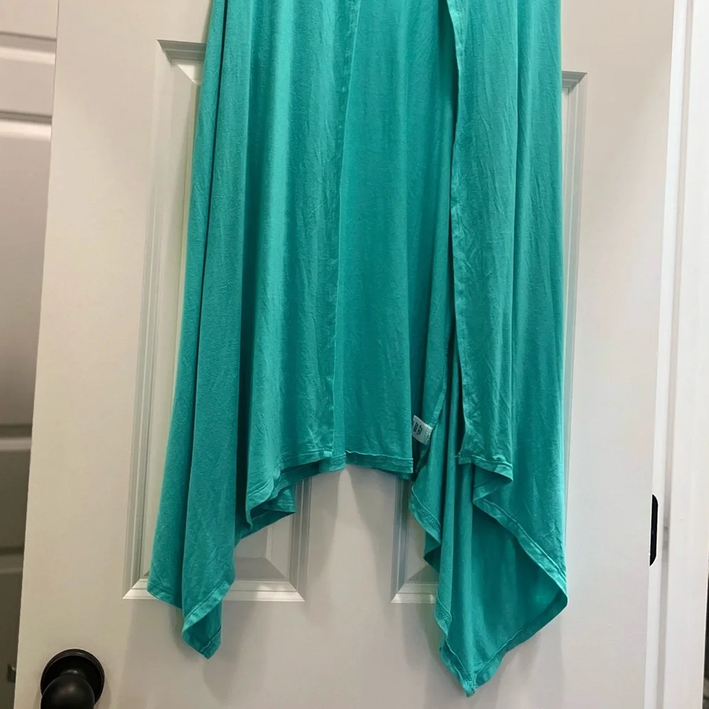 3/$19 Zenana outfitters teal sleeveless open front cardigan top